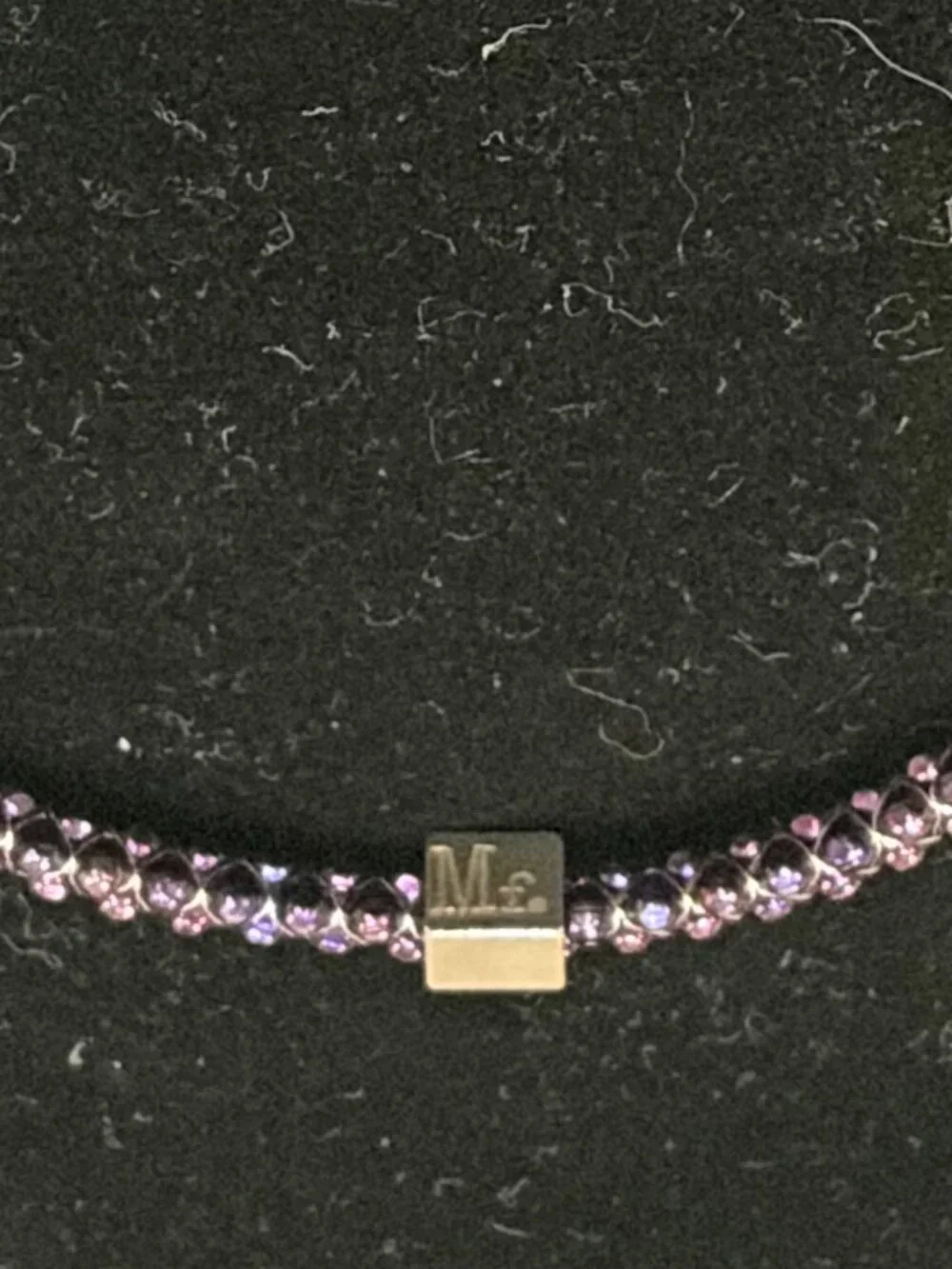 Mignon Faget Halo Bangle, Faceted, Purple and Gold, Size M